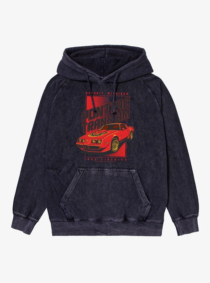Trans Am Pontiac Firebird Red Mineral Wash Hoodie