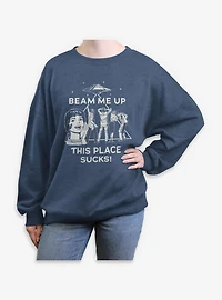 Stranger Things Beam Me Up Womens Oversized Sweatshirt