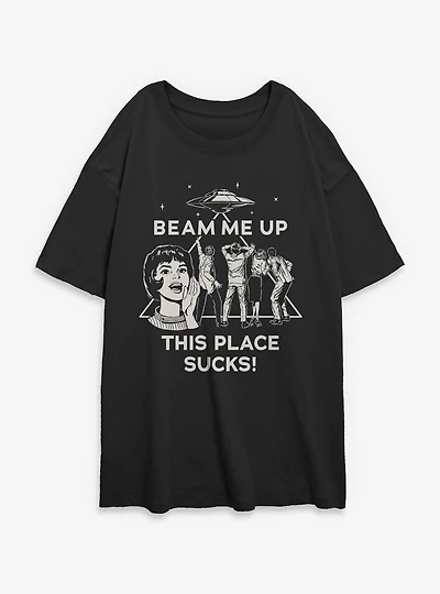 Stranger Things Beam Me Up Womens Oversized T-Shirt
