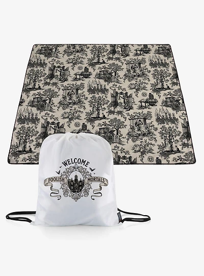 Disney The Haunted Mansion Welcome Foolish Mortals Impresa Picnic Blanket Beige
