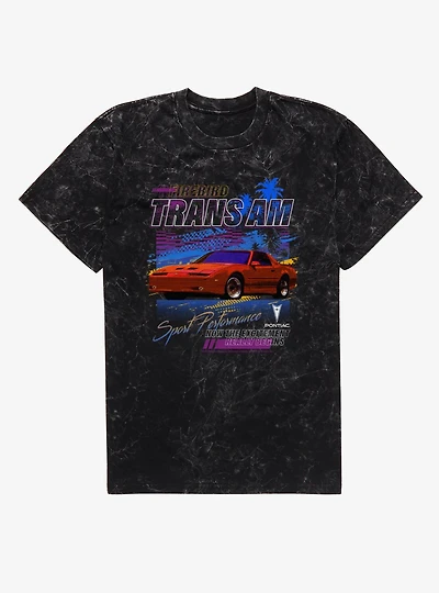 Pontiac Trans Am Retro Wave Mineral Wash T-Shirt