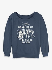 Stranger Things Beam Me Up Womens Slouchy Sweatshirt