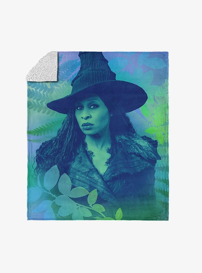 Wicked: For Good Greenery Silk Touch Sherpa Throw Blanket