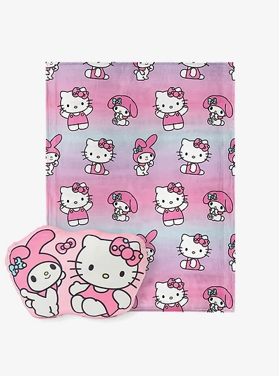 Hello Kitty Hello Bun Silk Touch Throw Blanket and Cloud Pal Set
