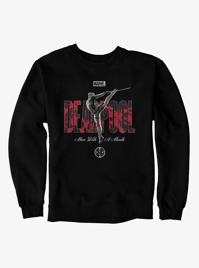 Marvel Deadpool Merc With A Mouth Pose Sweatshirt BoxLunch Exclusive