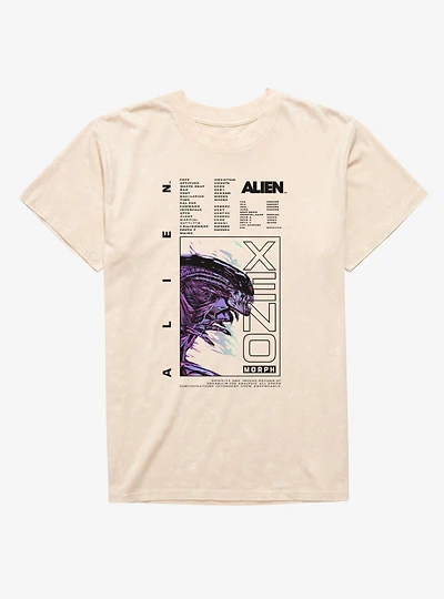 Alien Xenomorph Scan Mineral Wash T-Shirt