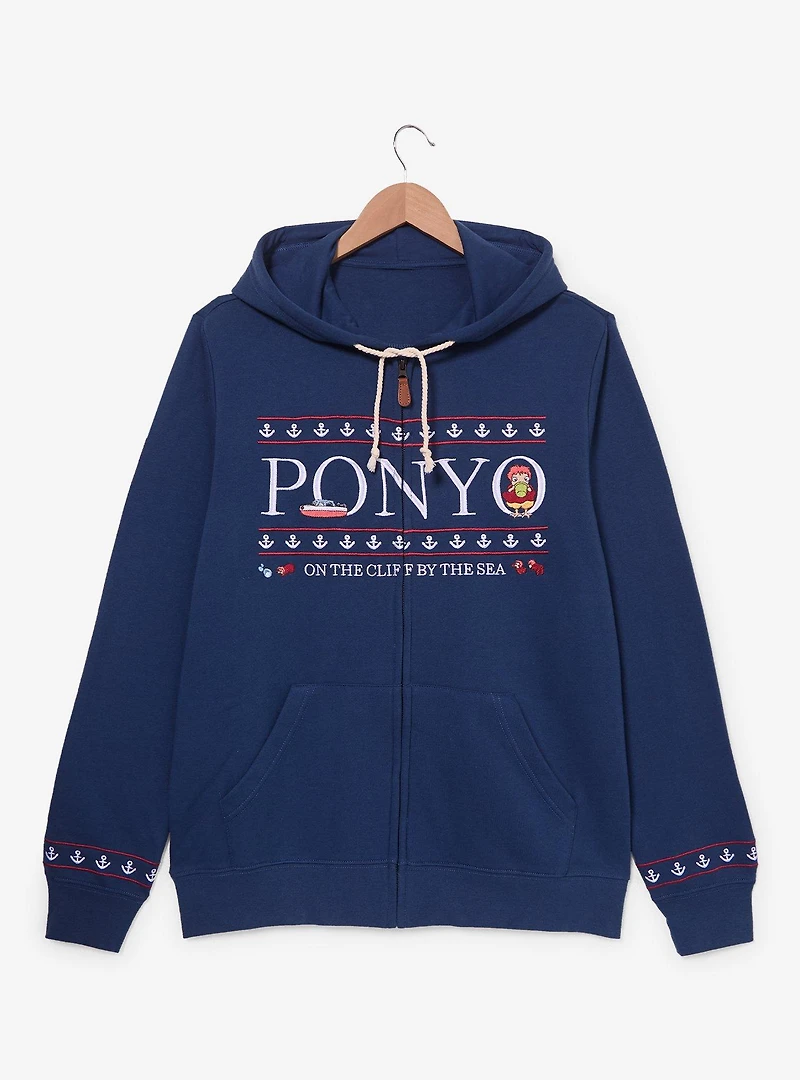 Studio Ghibli® Ponyo Embroidered Zippered Hoodie - BoxLunch Exclusive