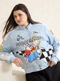 Disney Alice Wonderland White Rabbit Cropped Women's Plus Moto Jacket - BoxLunch Exclusive