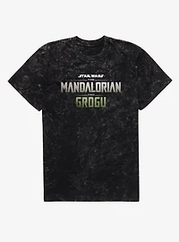 The Mandalorian And Grogu Movie Logo Full Color Mineral Wash T-Shirt