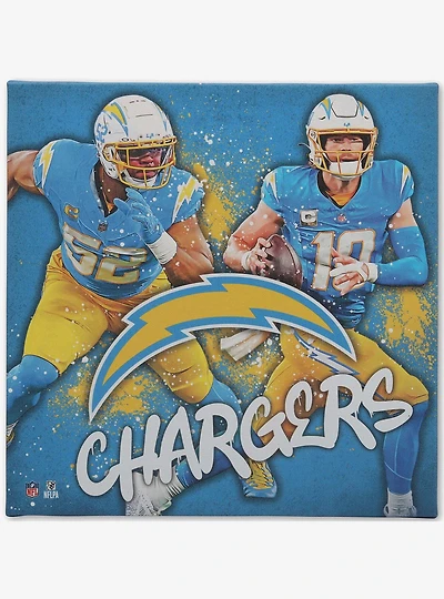 NFL Los Angeles Chargers Khalil Mack & Justin Herbert Painterly Splash Canvas Wall Decor