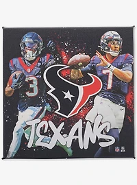 NFL Houston Texans Tank Dell & CJ Stroud Painterly Splash Canvas Wall Decor
