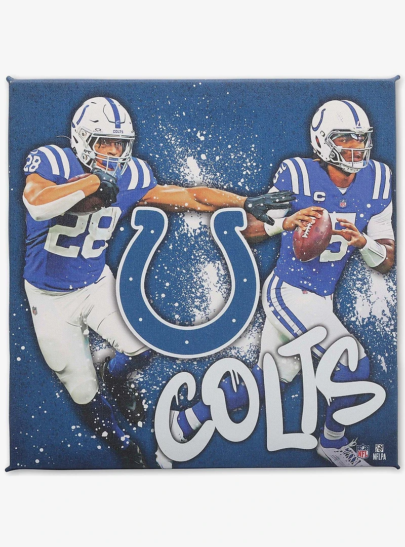 NFL Indianapolis Colts Jonathan Taylor & Anthony Richardson Painterly Splash Canvas Wall Decor