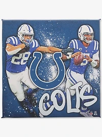 NFL Indianapolis Colts Jonathan Taylor & Anthony Richardson Painterly Splash Canvas Wall Decor