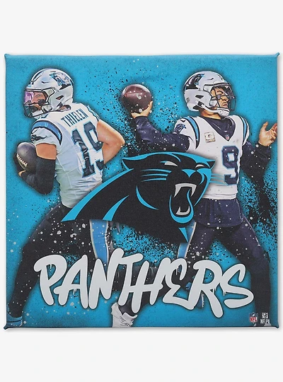 NFL Carolina Panthers Adam Thielen & Bryce Young Painterly Splash Canvas Wall Decor