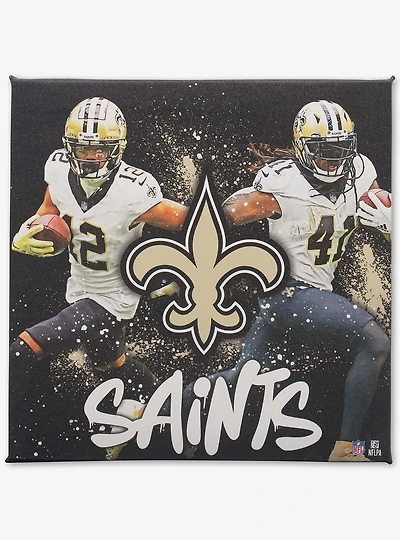 NFL New Orleans Saints Chris Olave & Alvin Kamara Painterly Splash Canvas Wall Decor