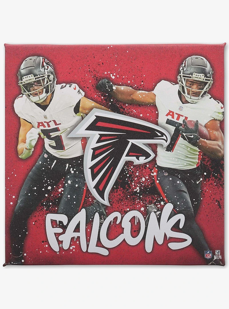 NFL Atlanta Falcons Drake London & Bijan Robinson Painterly Splash Canvas Wall Decor