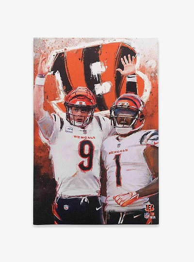 NFL Cincinnati Bengals Joe Burrow & Ja'Marr Chase Painterly Graffiti Canvas Wall Decor