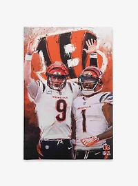 NFL Cincinnati Bengals Joe Burrow & Ja'Marr Chase Painterly Graffiti Canvas Wall Decor