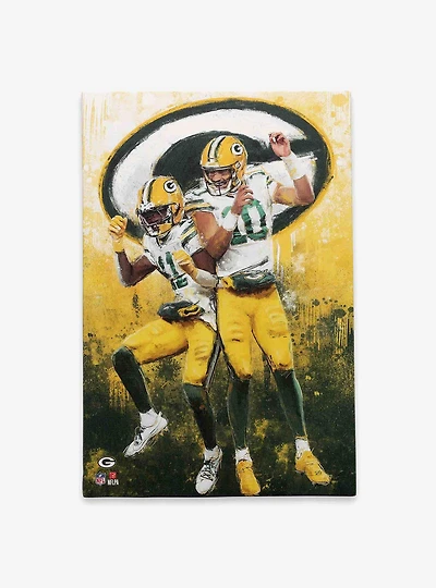 NFL Green Bay Packers Jayden Reed & Jordan Love Painterly Graffiti Canvas Wall Decor
