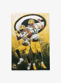 NFL Green Bay Packers Jayden Reed & Jordan Love Painterly Graffiti Canvas Wall Decor