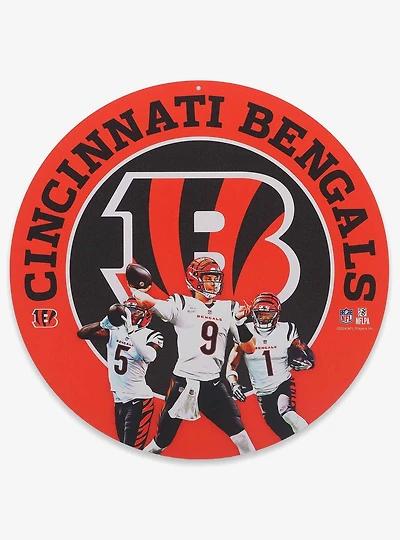 NFL Cincinnati Bengals Gameday Round Metal Sign