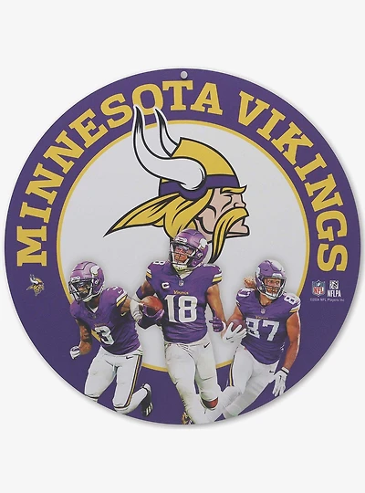 NFL Minnesota Vikings Gameday Round Metal Sign