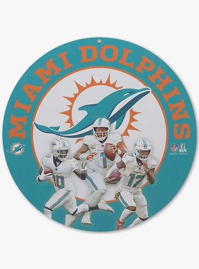 NFL Miami Dolphins Gameday Round Metal Sign