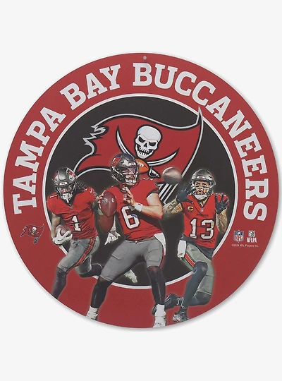 NFL Tampa Bay Buccaneers Gameday Round Metal Sign