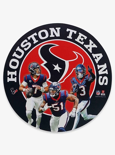 NFL Houston Texans Gameday Round Metal Sign