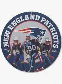 NFL New England Patriots Gameday Round Metal Sign