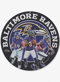NFL Baltimore Ravens Gameday Round Metal Sign