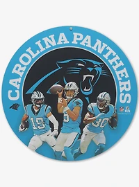 NFL Carolina Panthers +O65:O92Gameday Round Metal Sign