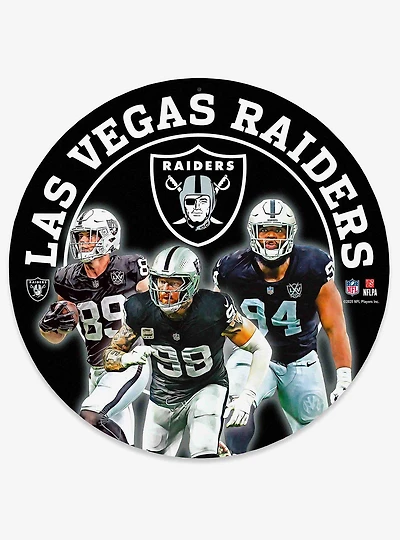 NFL Las Vegas Raiders Round Weather Resistant Metal Wall Decor