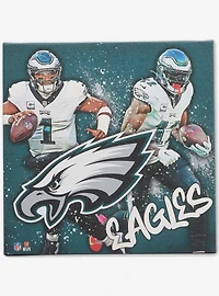 NFL Philadelphia Eagles Jalen Hurts & A.J. Brown Painterly Splash Canvas Wall Decor
