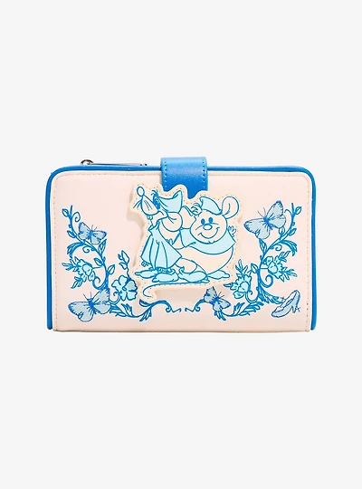 Loungefly Disney Cinderella Tonal Floral Jaq & Gus Wallet - BoxLunch Exclusive