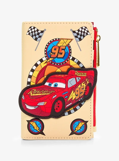 Loungefly Disney Cars Lightning McQueen Stained Glass Zip Wallet — BoxLunch Exclusive