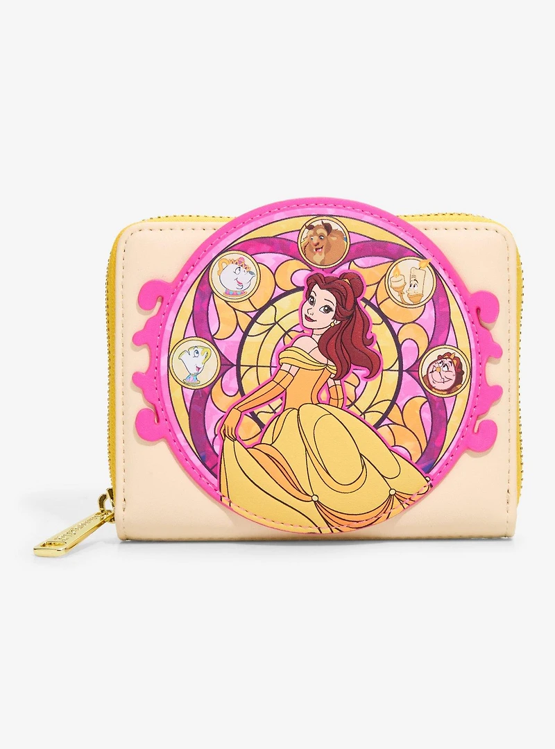 Loungefly Disney Beauty and the Beast Belle Stained Glass Zip Wallet — BoxLunch Exclusive