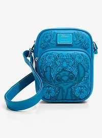 Loungefly Disney Lilo & Stitch Blue Floral Embossed Crossbody Bag - BoxLunch Exclusive