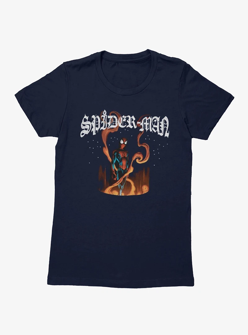 Marvel Spider-Man Fire Womens T-Shirt BoxLunch Exclusive