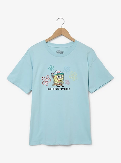 SpongeBob SquarePants Am I A Pretty Girl Embroidered Women's T-Shirt - BoxLunch Exclusive