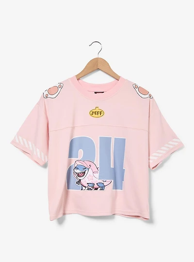 Marvel Rivals Jeff the Land Shark Women's Cropped Football Jersey - BoxLunch Exclusive