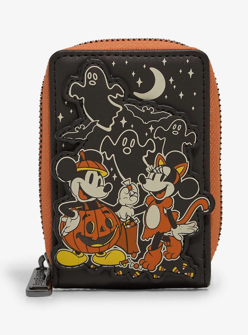 Loungefly Disney Mickey & Minnie Halloween Costumes Glow-in-the-Dark Accordion Wallet - BoxLunch Exclusive