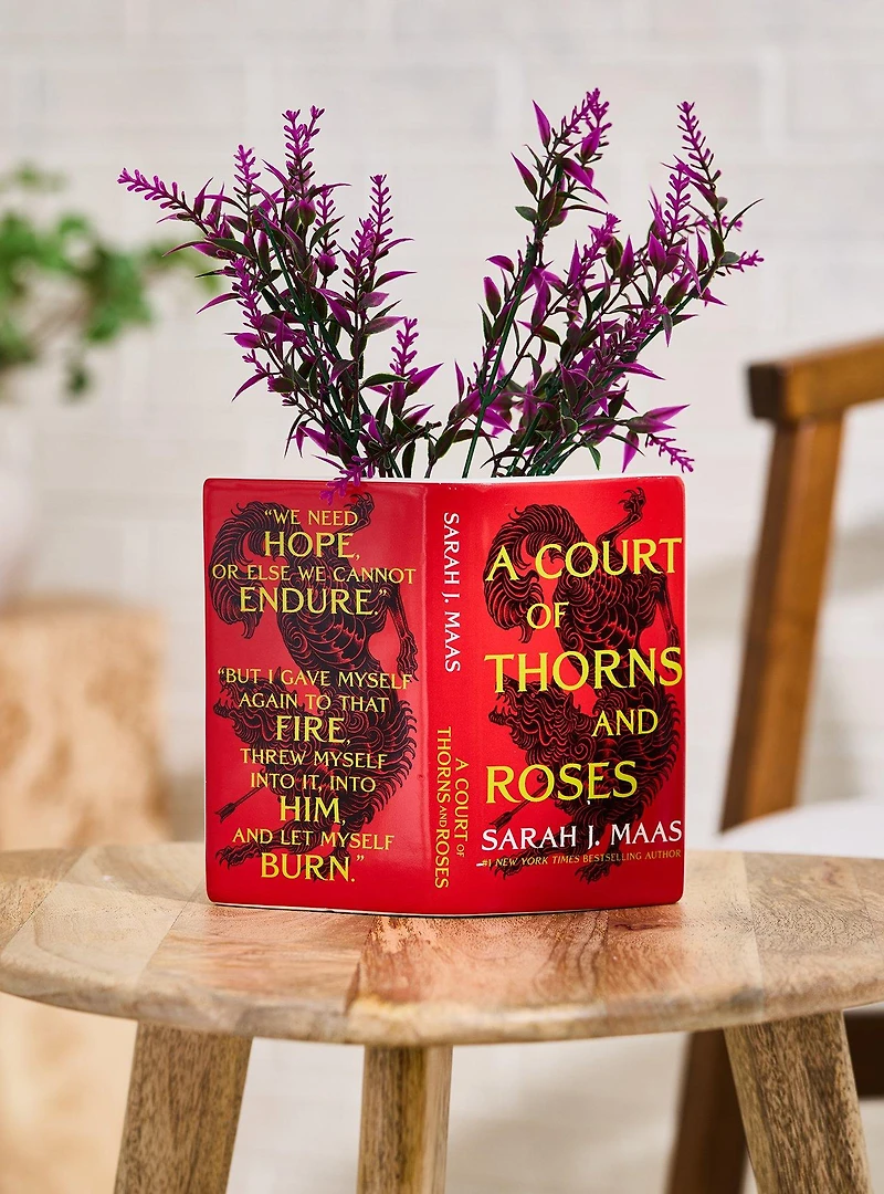 A Court of Thorns and Roses Open Book Figural Vase