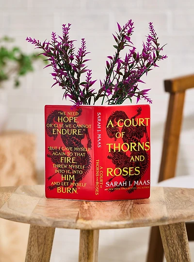 A Court of Thorns and Roses Open Book Figural Vase