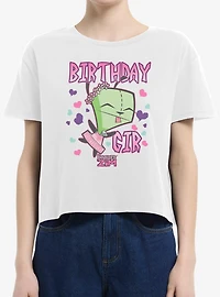 Invader Zim Birthday GIR Boxy Crop Womens T-Shirt