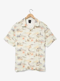 Peanuts Snoopy Camping Scenes Allover Print Woven Button-Up - BoxLunch Exclusive