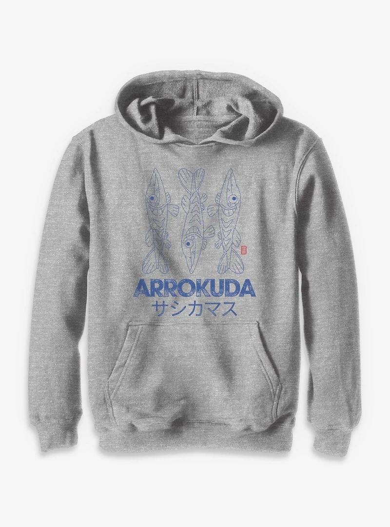 Pokemon Arrokuda Gyotaku Youth Hoodie