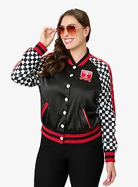 Disney Pixar Cars Collection by Unique Vintage Lightning McQueen Champion Satin Bomber Jacket