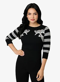 Unique Vintage Black & Raccoon Sleeve Minou Sweater