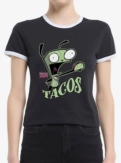 Invader Zim GIR Tacos Ringer Womens T-Shirt